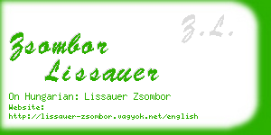 zsombor lissauer business card